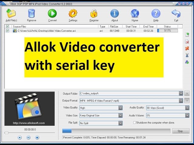 Allok Video to 3GP Converter Crack 5.1.0626 + Serial Number & Keygen